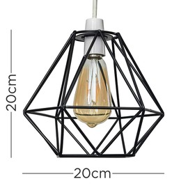 MiniSun Retro Style Black Metal Basket Cage Ceiling Pendant Light Shade