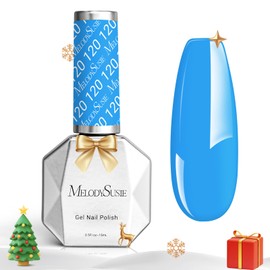 MelodySusie Thick Light Blue Gel Nail Polish,0.5fl oz Ocean Blue Nails Soak Off UV LED Baby Blue Gel Polish Christmas Gift for Women Nail Art Manicure Salon DIY Nail Design Decoration at Home-120