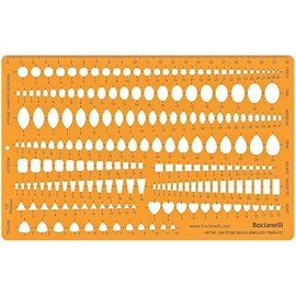 Jewellery Jewelry Craft Design Drawing Drafting Template Stencil - Gemstone Heart Pear Square Baguette Heart Trillion Triangle Octagon