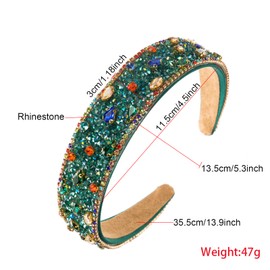 1 Piece Crystal Decorated Headbands Wide Rhinestone Hair Band Bling Diamond Hair Bands Non-Slip Pearl Headbands for Women