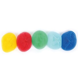 Hygoclean Scourers Pack of 50 Plastic Assorted Colours Height 2.5 cm Diameter 8 cm Scourer Washing Sponge