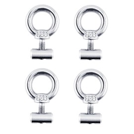 Maple Plentiful Pack of 4 Piping Stoppers 6 mm, Stopper for Piping Rail, Stainless Steel Piping Stopper, Awning Stopper, Stainless Steel, Piping Rail Accessories for Piping Rail for Caravan,