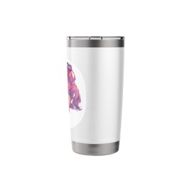Pink Hair Anime & Manga Style Gym Girl Holding a Dumbbell Up Stainless Steel Insulated Tumbler