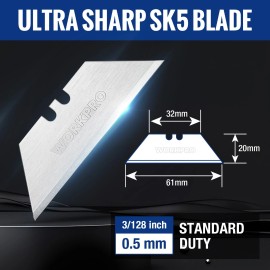 WORKPRO Utility Knife Blades w/Dispenser 50PK/100PK/200 - 100 PACK