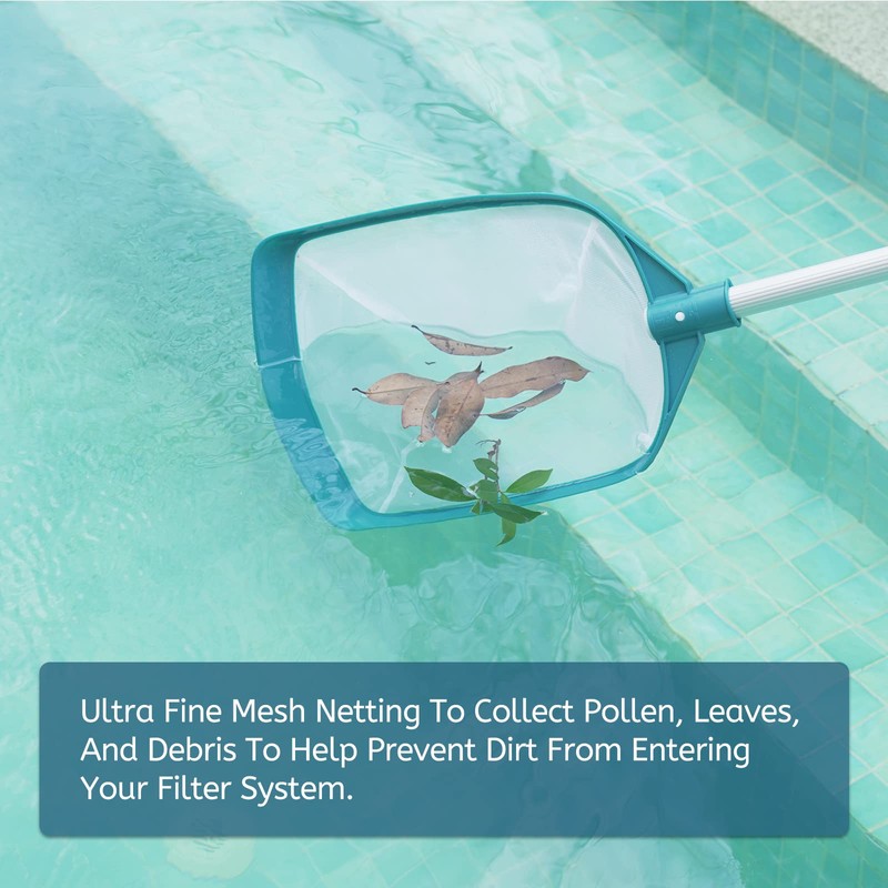 POOLWHALE Upgrades Swimming Pool Leaf Net Skimmer Rake with Adjustable