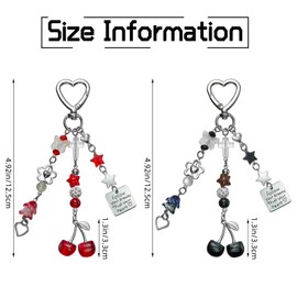 WEWAYSMILE 2 Pcs Cute Cherry Keychain for Women Purse Charms Aesthetic Keychains Bag Charms for Women Backpacks Handbag Decorations