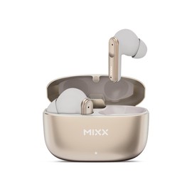 MIXX StreamBuds Custom 3 - True Wireless Earbuds with Charging Case - Sleek Bluetooth Earbuds (Champagne)