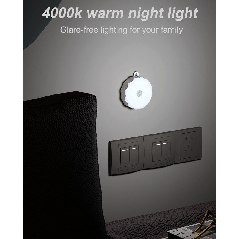 SMASOON 3-Pack Battery Operated Motion Sensor Lights, Stick-On Night Light,