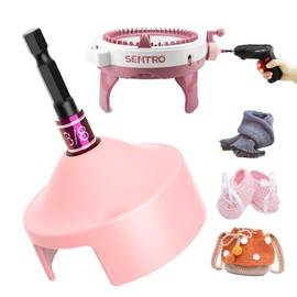 Knitting Machine Adapter with Hex Bit Power Screwdriver Attachment for Drill, Quick Knit Power Adapter, Crank Handle Adapter, Compatible with 22/40/48 Knitting Machines Universal Accessories