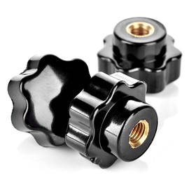 HSeaMall 10 Pcs Black Plastic Star Shape Head M6 Female Thread Clamping Knob Shape Knob Handle for Machine Tool