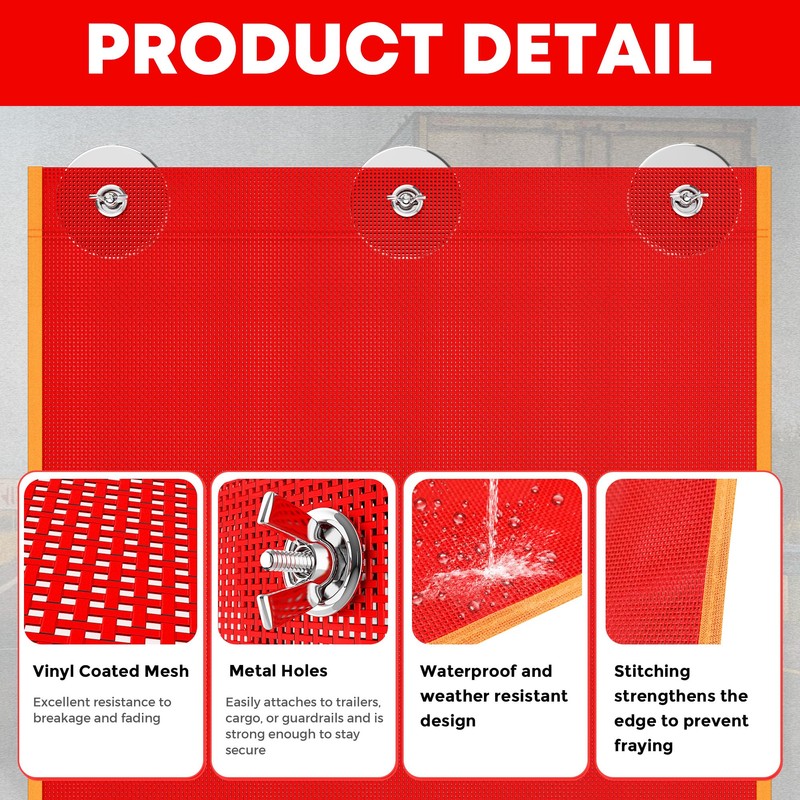 18 Inch Heavy Duty Magnetic Safety Flags for Trucks, Magnetic