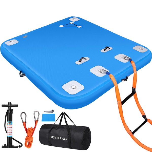 ROMELANDS Inflatable Floating Dock, Swim Platform Floating Island Raft, Large