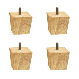 Chris.W Pack of 4 Wood Furniture Legs, Solid Ash Wood Sofa Legs, Square Couch Legs, Cabinet Legs, Dresser Legs, Recliner Leg, Armchair Leg, Mid Century Chair Feet, Sofa Replacement Parts (2 Inch)