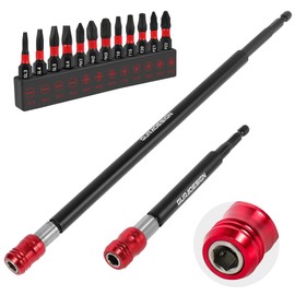 GURADESIGN 2-Piece Magnetic Screwdriver Bit Holder Set for Impact Driver Bits, 1/4 Inch Hex Shank Quick Release Extension Adapter (6" & 12")