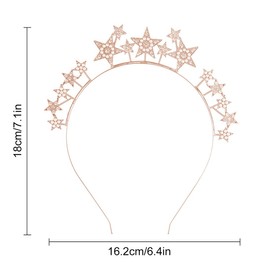 JRYXDS Star Headband Metal Star Hair Band Rhinestone Alloy Headpiece Decorative Crystal Headband Hair Accessories for Women Party Girls Bride Bridesmaids