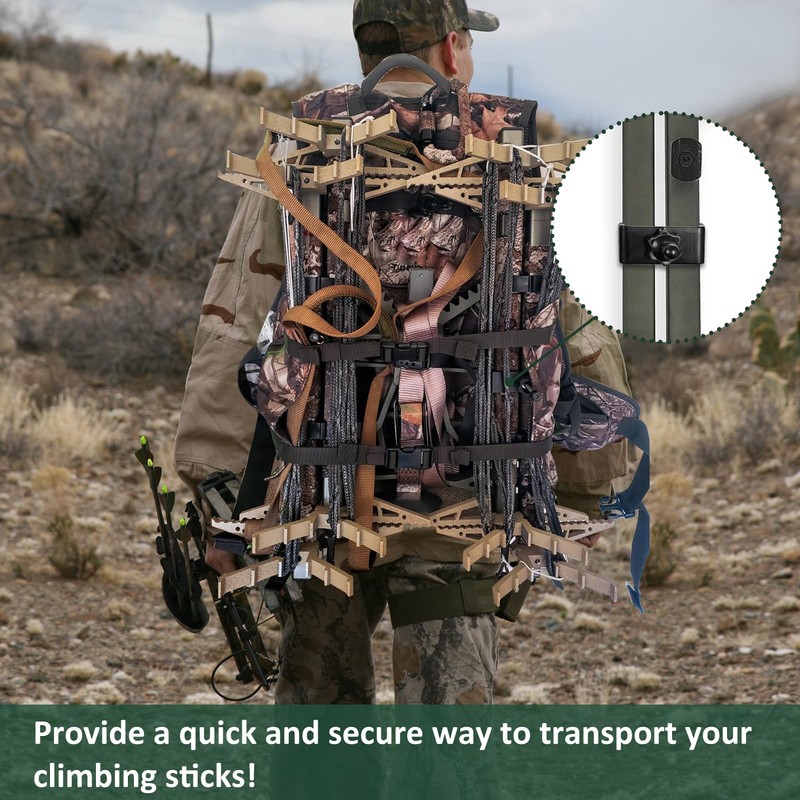 2 Pack Metal J-Hook for Attach Climbing Stick, Rustproof Hunting