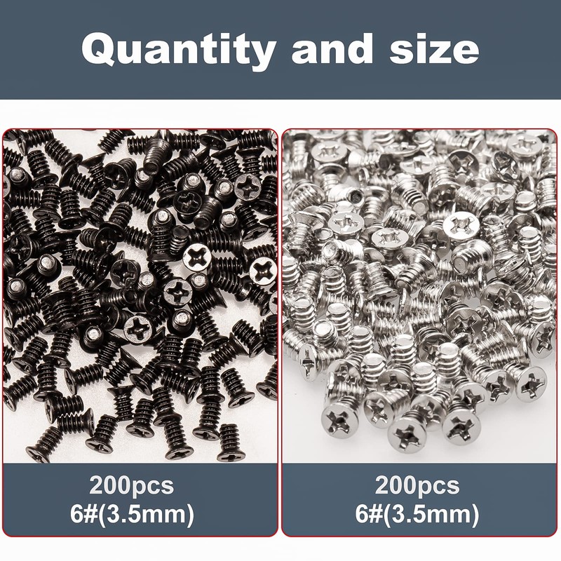Zmbroll Hard Drive Screw Computer PC Case Screws KM6#-32 Flat