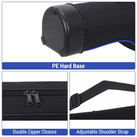 SOUUXIU Fishing Rod Bag Hard Shell Bottom 59in/51in Waterproof Large Tackle Bag with Fishing Accessories Pocket Fishing Pole Protective Pouch for Traveling