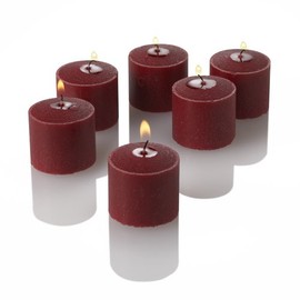 Richland Set of 12 Red Votive Candles and 12 Square Votive Holders