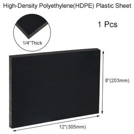 HDPE Sheet 1/4" Thick,High-Density Polyethylene Plastic Sheet 1/4" x 8" x 12",HDPE Plastic Sheet for Machining,Home Improvements,DIY Projects (Black,1 Pcs)
