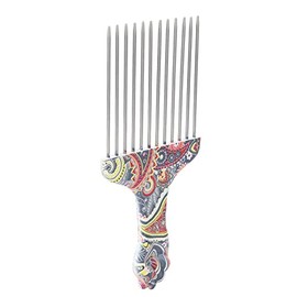 Peine Profesional Afro de Acero Inoxidable para Peinar el Cabello Rizado, Mejora los Dientes Aguja de Acero, Diseño Ergonómico, Material de con Desenreda el Cabello