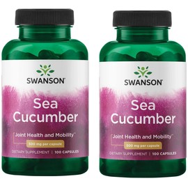 Swanson Sea Cucumber - Natural Supplement Promoting Joint Health & Mobility Support - Supports Cartilage Protection & Connective Tissue Health - (100 Capsules, 500mg Each) (2 Pack)