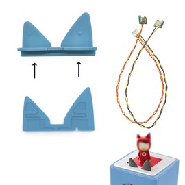 1 set outer ear, inner ear, cable alternative replacement cable includes electronic buttons (cable) for Tonies Toniebox (blue)