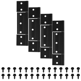 Aocies Screen Door Hinges, Aluminum Matte Black Storm Door Hinge 1/8 Inch Grooved Center Replacement for Interior Exterior Kitchen Cabinet, Most Screen Doors 4PCS