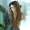 SAPPHIREWIGS Peluca Larga Y Rizada, Sintética, Con Malla Frontal, Marrón