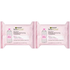 Garnier Garnier Micellar Facial Cleanser & Makeup Remover Wipes, Gentle for All Skin Types (25 Wipes), 2 Count (Packaging May Vary)