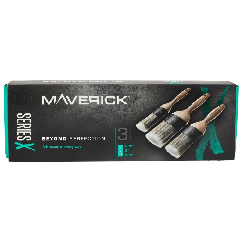 Maverick 190 Series X Paint Brushes 3PK Professional Straight Cut