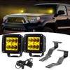 Wsays 2PCS LED Amber Light Pods & Ditch Hood Hinge
