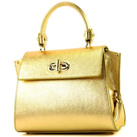 Modamoda de T182 – Italian Women’s Small Leather Handbag - Yellow - s