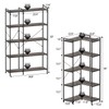 Tohomeor Bookshelf 5 Tier Deformable Corner Bookcase Free Standing Modern