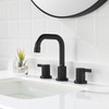 PARLOS Matte Black Widespread Bathroom Sink Faucet with Metal Pop-up
