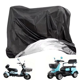 Heavy Duty Mobility Scooter Covers with Storage Bag,190d Oxford Waterproof Anti-Uv Wheelchair Storage Cover Anti Dust Mobility Scooter Cover for Most Motorbike Cover (142 * 66 * 91 Cm)
