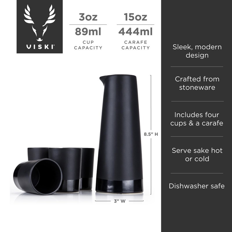 Viski Harrison Sake Gift Set, Pitcher and Tumbler set for