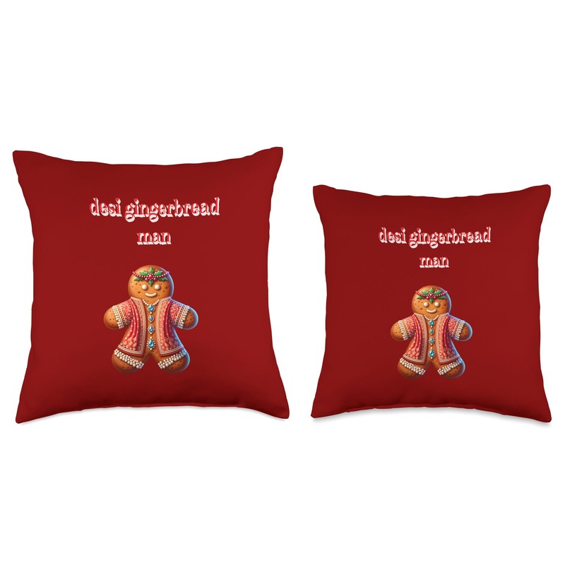 desi christmas cookie oh snap Throw Pillow