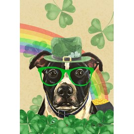 Pit Bull Black/White - Best of Breed - HHS Saint Patricks Day Garden Flag