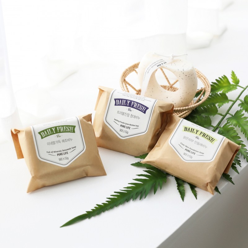 Trouble soothing green tea soap, dandelion soap, seaweed soap /
