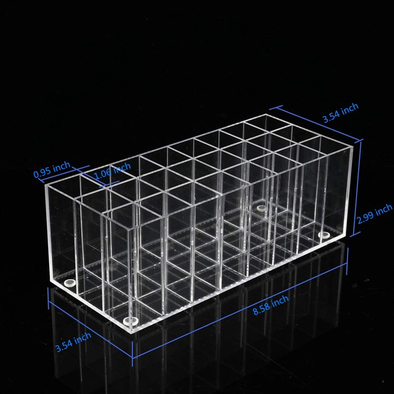 BBDOU Acrylic Lip Gloss Holder Organizer, Lipstick Holder, 24 Slots