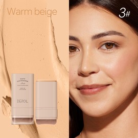 WALULAN Foundation Stick, Built-in Foundation Brush, Contour Stick Makeup, Long-Lasting Waterproof Natural Velvet Matte Foundation