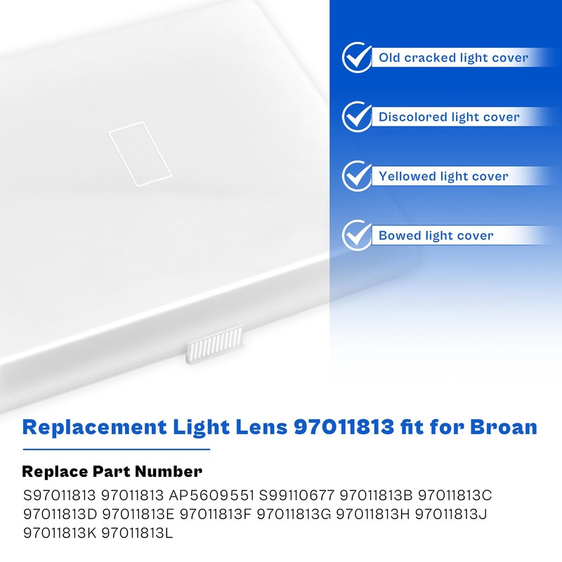 prime&swift S97011813 Light Lens fit for Broan,Bathroom Light Cover Replacement
