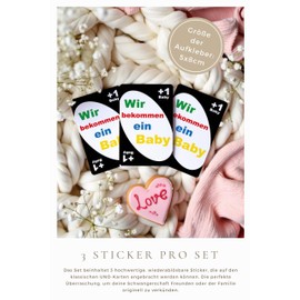 Joli Coon Funny Pregnancy Announcement with a UNO + 1 Card - 3 UNO Stickers to Announce Your Pregnancy - Creative Pregnancy Announce Friends Set of 3