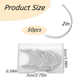 50 PCS Curved Needles, Leather and Weaving Needles for Carpet Leather Canvas Repairing, Blocking Knitting, Modelling and Crafts