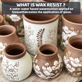 WAN2TLK 500ml Ceramic Wax Resist for Pottery Glaze, Clay Glaze, Slip Clay - Use Pottery Wax Resist with Underglazes in Pottery Kiln - A Must-Have for Beginners and Professional Potters