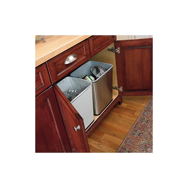 Polder 7 Gallon, Undersink, No Skid Rubber Base, Brushed Stainless