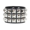 Undisclosed Studded Punk Rock 3 Row Nickel Pyramid Bracelet Snap