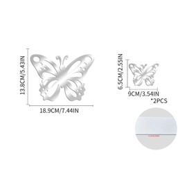 MACGIKMIRO 3 Pcs Butterfly Acrylic Wall Stickers Removable Adhesive Wall Mirror Decor for DIY Living Room Home Background (Gold)