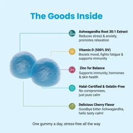 Halal Ashwagandha Gummies with Vitamin D & Zinc – Calm & Collected – Vegan, High Absorption – 60 ct – One Ummah Collective